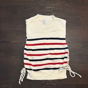 Striped Sleeveless Knit Sweater